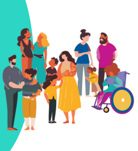 des familles ensemble - illustration